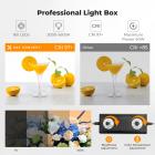 K&F CONCEPT 50x50cm Photo Studio Light Box, 40W LED Light Box Photography Tent, CRI 97+ Dimmable 3000K–5600K, Portable Foldable Photo Box with 6 Backdrops for Product Photography/Shoes/Laptop/Camera