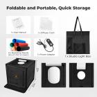 K&F CONCEPT 50x50cm Photo Studio Light Box, 40W LED Light Box Photography Tent, CRI 97+ Dimmable 3000K–5600K, Portable Foldable Photo Box with 6 Backdrops for Product Photography/Shoes/Laptop/Camera