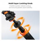 K&F CONCEPT MS-60 portable aluminum alloy light stand is a 2-meter extendable stand with an automatic pop-out design, 1/4-inch screws, and a 360° rotating head. It's suitable for lightweight fill lights, mobile phones, mirrorless cameras, and othe