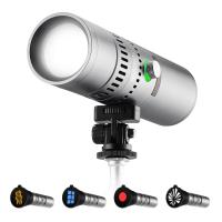 K&F CONCEPT RGB Flashlight for Photography, 4500mAh Aluminum Alloy Studio Video Light, 25W Rechargeable LED Light, 4 Color Fill Light with 20 Gobos, Zoomable Focus