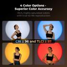 K&F CONCEPT RGB Flashlight for Photography, 4500mAh Aluminum Alloy Studio Video Light, 25W Rechargeable LED Light, 4 Color Fill Light with 20 Gobos, Zoomable Focus