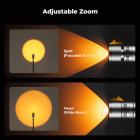 K&F CONCEPT RGB Flashlight for Photography, 4500mAh Aluminum Alloy Studio Video Light, 25W Rechargeable LED Light, 4 Color Fill Light with 20 Gobos, Zoomable Focus