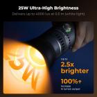 K&F CONCEPT SP25C 25W RGB Photography Flashlight with 20 Gobos & 4 Colors, 9000mAh Portable Zoomable Video Spotlight, 4000 Lux Studio Light for Portrait, Video Recording & Content Creation, Gray