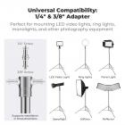 K&F CONCEPT Stainless Steel Light Stand 9.2ft/2.8m Heavy Duty, 2-Pack | Spring Cushioned Photography Tripod with 1/4" to 3/8" Screw for Studio, Strobe, LED Video Light, Softbox, Ring Light TL16