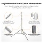 K&F CONCEPT Stainless Steel Light Stand 9.2ft/2.8m Heavy Duty, 2-Pack | Spring Cushioned Photography Tripod with 1/4" to 3/8" Screw for Studio, Strobe, LED Video Light, Softbox, Ring Light TL16