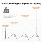 K&F CONCEPT Stainless Steel Light Stand 9.2ft/2.8m Heavy Duty, 2-Pack | Spring Cushioned Photography Tripod with 1/4" to 3/8" Screw for Studio, Strobe, LED Video Light, Softbox, Ring Light TL16