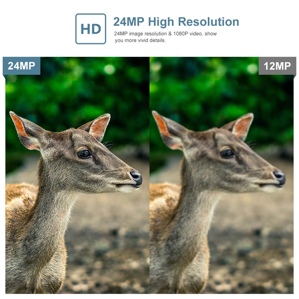 HC-801A 24MP 1080P Trail Camera 0.5s Trigger Speed Hunting 3 PIR HD Deer Camera Infrared Night Vision Game Camera