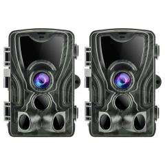 1080P 24MP Trail Camera 0.5s Trigger Speed 3 PIR HD Camera with Infrared Night Vision - 2pcs