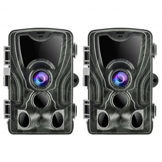 1080P 16MP Trail Camera 0.5s Trigger Speed 3 PIR HD Camera with Infrared Night Vision - 2pcs