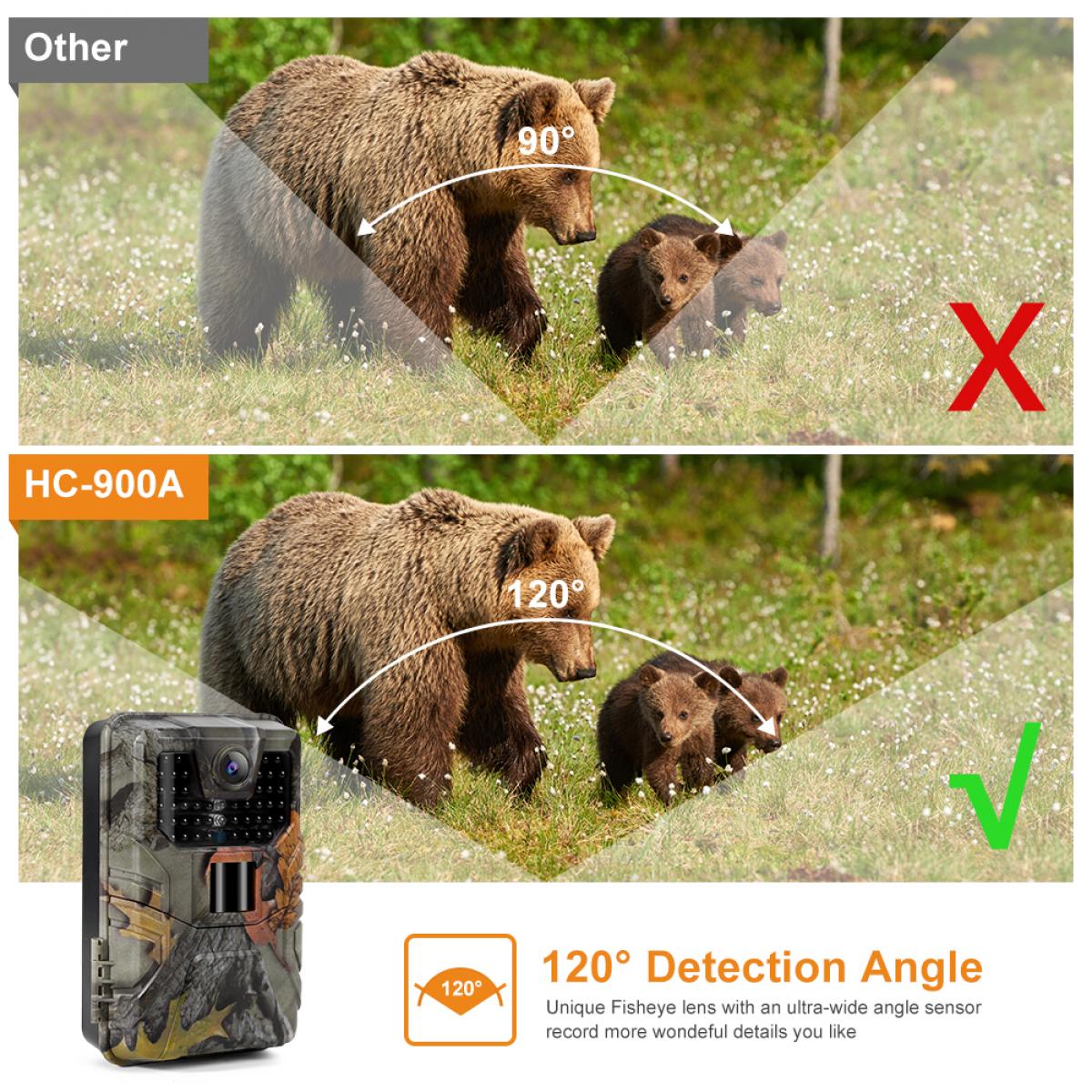 K&F HC-900A 20MP/0.3 seconds Trigger/1 PIR HD Outdoor trail camera Waterproof Hunting Infrared Night Vision Camera