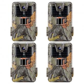 2.7K 36MP HD 0.2s Trigger Trail Camera IP65 Outdoor Hunting Infrared Night Vision Camera - 4 Pcs