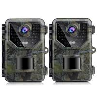 2Pcs HB-E2 2.7K 20MP HD Trail Camera Hunting Camera Wild View PIR Motion