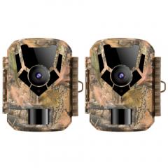 2PCS 16MP 1080P Trail Camera with Infrared Night Vision No Glow 0.4s Trigger Speed