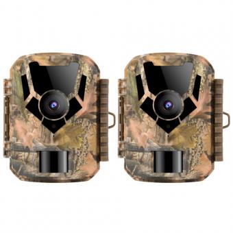 2PCS DL201 16MP 1080P Trail Camera 0.4s Trigger Time HD Outdoor Waterproof Hunting Infrared Night Vision Mini Game Camera U.S. purchases only