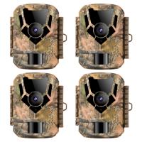 4PCS DL201 16MP 1080P Trail Camera 0.4s Trigger Time HD Outdoor Waterproof Hunting Infrared Night Vision Mini Game Camera U.S. purchases only