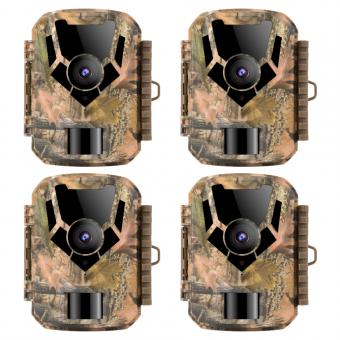 4PCS DL201 16MP 1080P Trail Camera 0.4s Trigger Time HD Outdoor Waterproof Hunting Infrared Night Vision Mini Game Camera U.S. purchases only