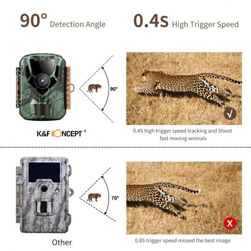 1080P HD Hunting Wildlife Trail Camera Video 120 Degrees Detecting Night Vision 