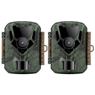 K&F Concept-301 16MP 1080P HD Trail Camera 0.4s Trigger Outdoor Waterproof Hunting Infrared Night Vision Mini Camera, 2PCS