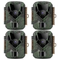 K&F Concept-301 16MP 1080P HD Trail Camera 0.4s Trigger Outdoor Waterproof Hunting Infrared Night Vision Mini Camera, 4PCS
