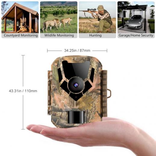 1080P 16MP HD Trail Hunting Camera Home Farm Scouting IP66 LED Motion Detection 