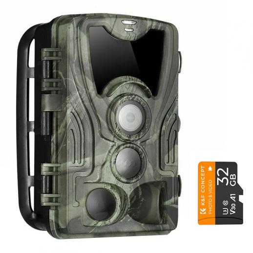 4K WiFi 30MP Wildlife Hunting Camera with 940nm infrared LED with Light Night Vision,120°Wide-Angle+ 32GB Memory Card