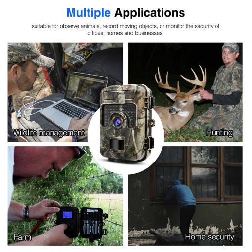 Tovendor Trail Camera Motion Activated Night Vision Up to 65ft 16MP Low Glow 