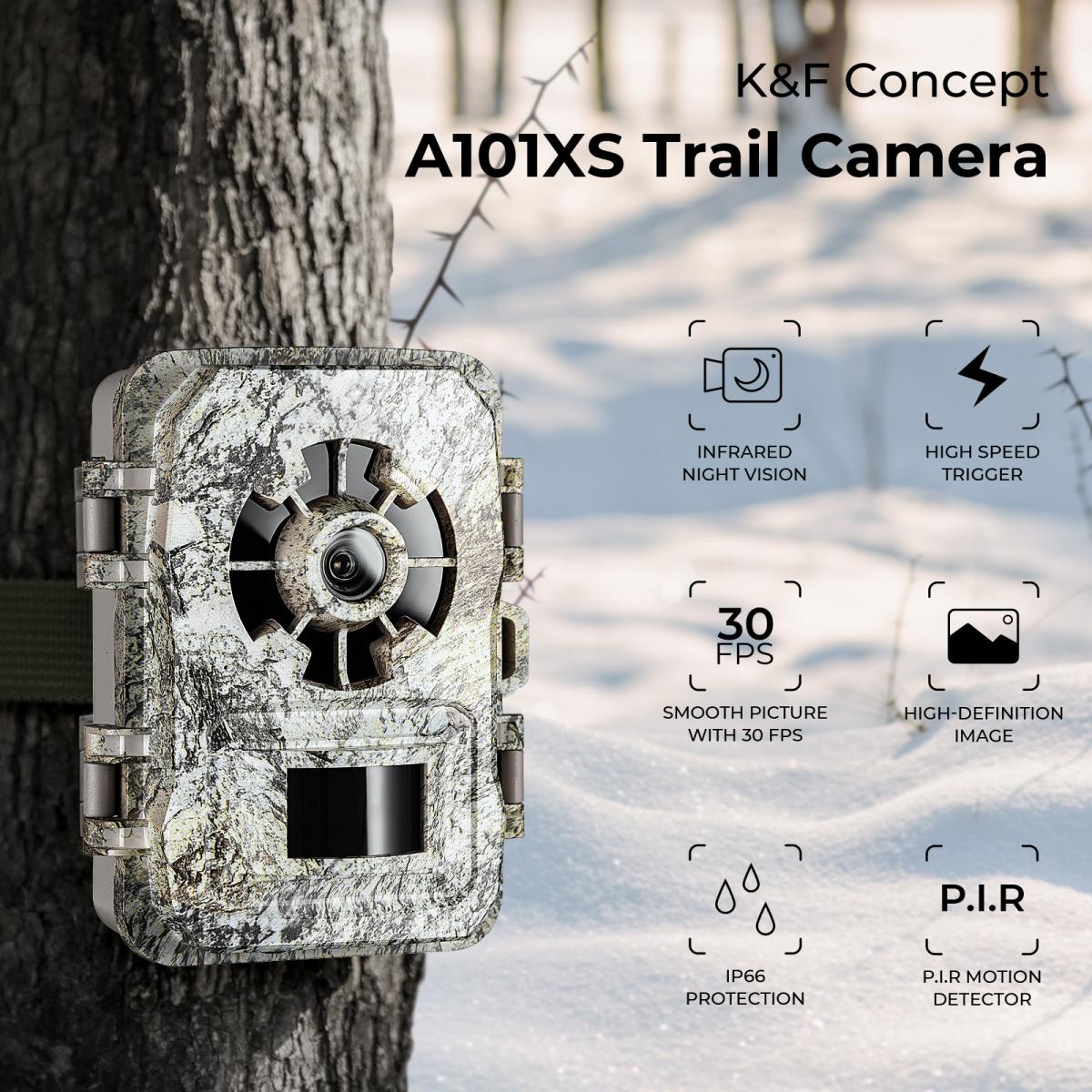 1296P 24MP Wildlife Camera, Trail Camera with 120°Wide-Angle Motion Latest Sensor View 0.2s Trigger Time IP66 Waterproof|white rock