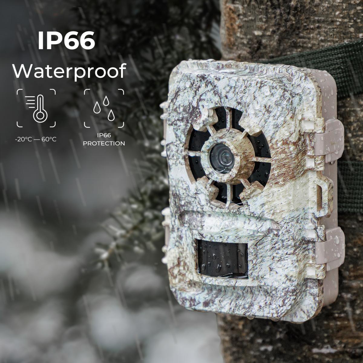 1296P 24MP Wildlife Camera, Trail Camera with 120°Wide-Angle Motion Latest Sensor View 0.2s Trigger Time IP66 Waterproof|white rock