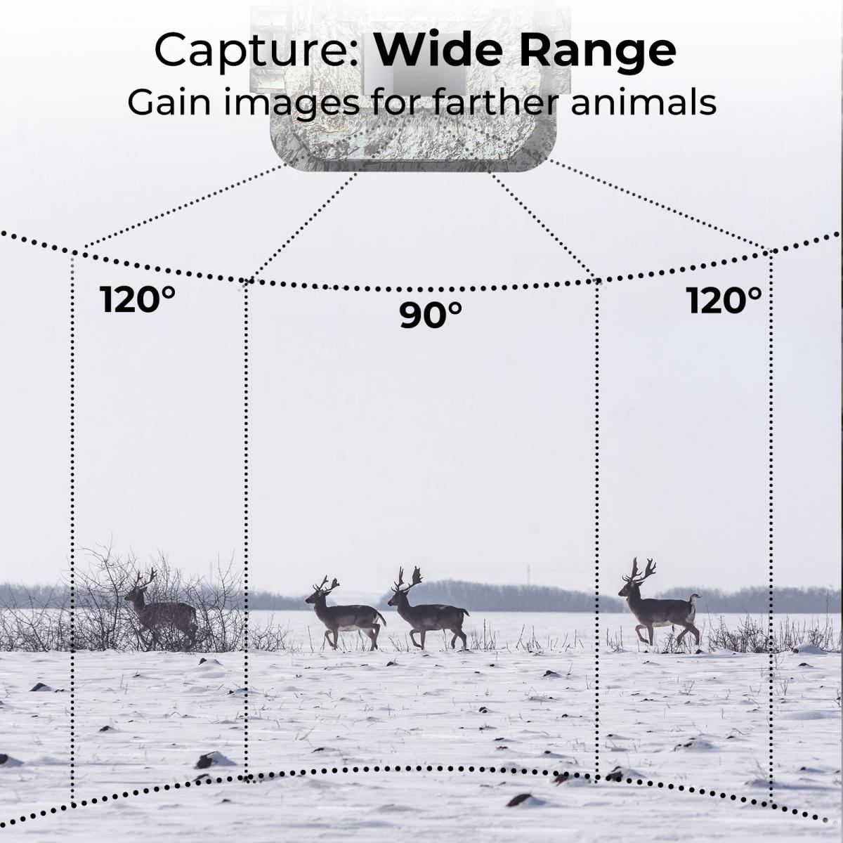 1296P 24MP Wildlife Camera, Trail Camera with 120°Wide-Angle Motion Latest Sensor View 0.2s Trigger Time IP66 Waterproof|white rock