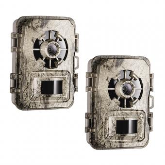 24MP*1296P night vision, 120° wide-angle*0.2S trigger 2-inch screen hunting camera bark color*2 sets