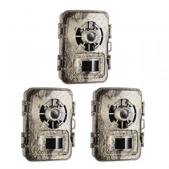 24MP*1296P night vision, 120° wide angle*0.2S trigger 2-inch screen hunting camera bark color*3 sets