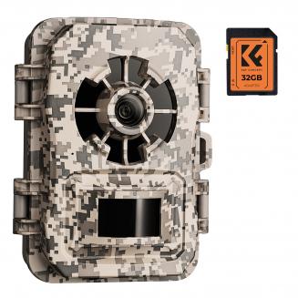 24MP*1296P night vision, 120° wide angle*0.2S trigger 2" screen with 32G memory card Tracking camera camouflage