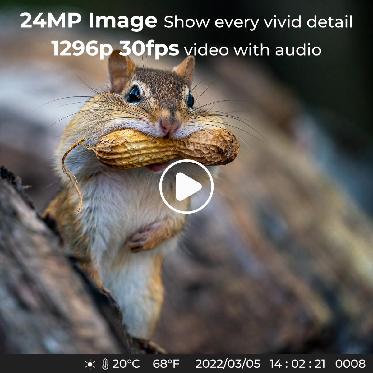 24MP*1296P 야간 투시경, 120° 광각*0.2S 셀카 2 화면 추적 카메라 디지털 게임+32G 메모리 카드