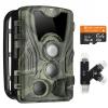 4K WiFi 30MP Wildlife Hunting Camera with 940nm infrared LED with Light Night Vision,120°Wide-Angle with 64G Micro SD Card and Multifunction Card Reader 