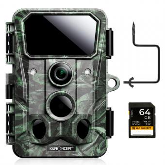 4K 30MP Tracking Camera WiFi Gaming Camera 0.2 Seconds Trigger Clear Night Vision with 64G SD Card and Tree Spike