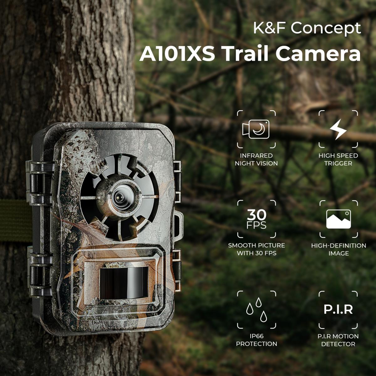 24MP*1296P Night Vision, 120° Wide-Angle*0.2S Trigger 2-Inch Screen Hunting Camera Fall Color + 32G Memory Card