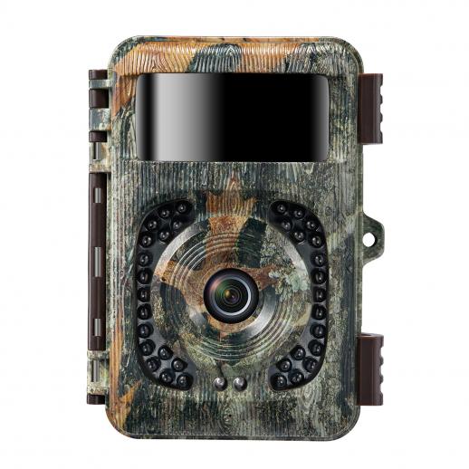 Câmera de caça 4K 32MP WiFi Bluetooth câmera de jogo Ângulo de detecção de 120° Visão noturna Starlight com gatilho 0.2S Câmera de caça à prova d'água IP66 para monitoramento da vida selvagem Cor da folha caindo