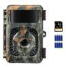 4K Hunting camera 32MP WiFi Bluetooth game camera 120° detection angle Starlight night vision 0.2S trigger IP66 waterproof With U3 64GB SD card and 8 batteries For wildlife monitoring Falling leaf colour