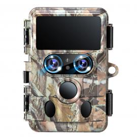 4K Tracking Camera Dual Lens Starlight Night Vision 48MP WiFi Bluetooth Game Camera, 120° Detection Angle 0.3 Seconds Trigger Time, IP66 Waterproof Hunting Cam for Wildlife Monitoring