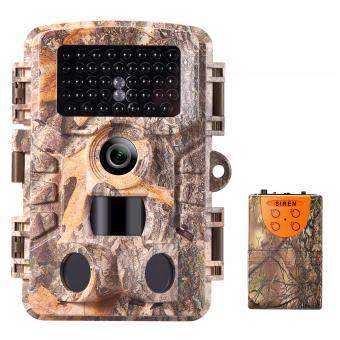 1/4 mile long range Wildlife Camera with wireless alarm, 24MP*1080P night vision, 120° wide angle*0.2S trigger 2" screen tracking camera Security/Hunting Alarm System