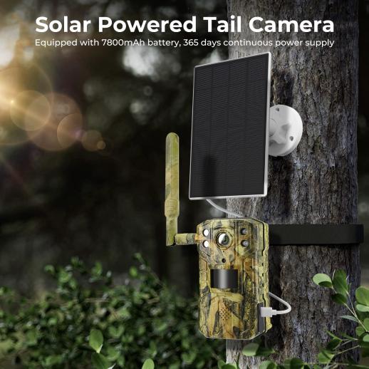 Loatos 4G LTE Cellular Trail Camera - Solar Powered 2K Video With Built-in SIM Card & Night Vision
