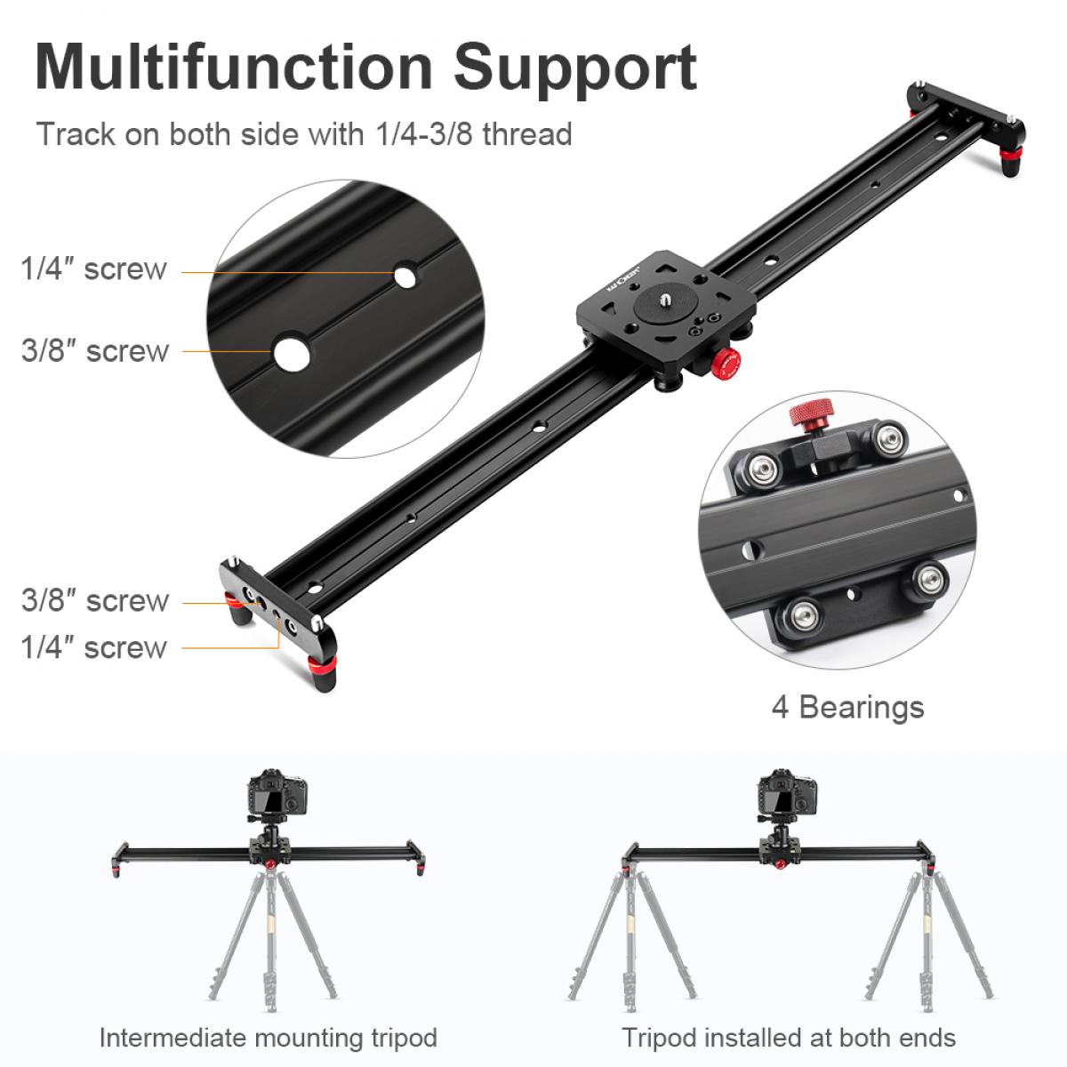 Camera Tripod Slider 60cm Aluminum K&F Concept