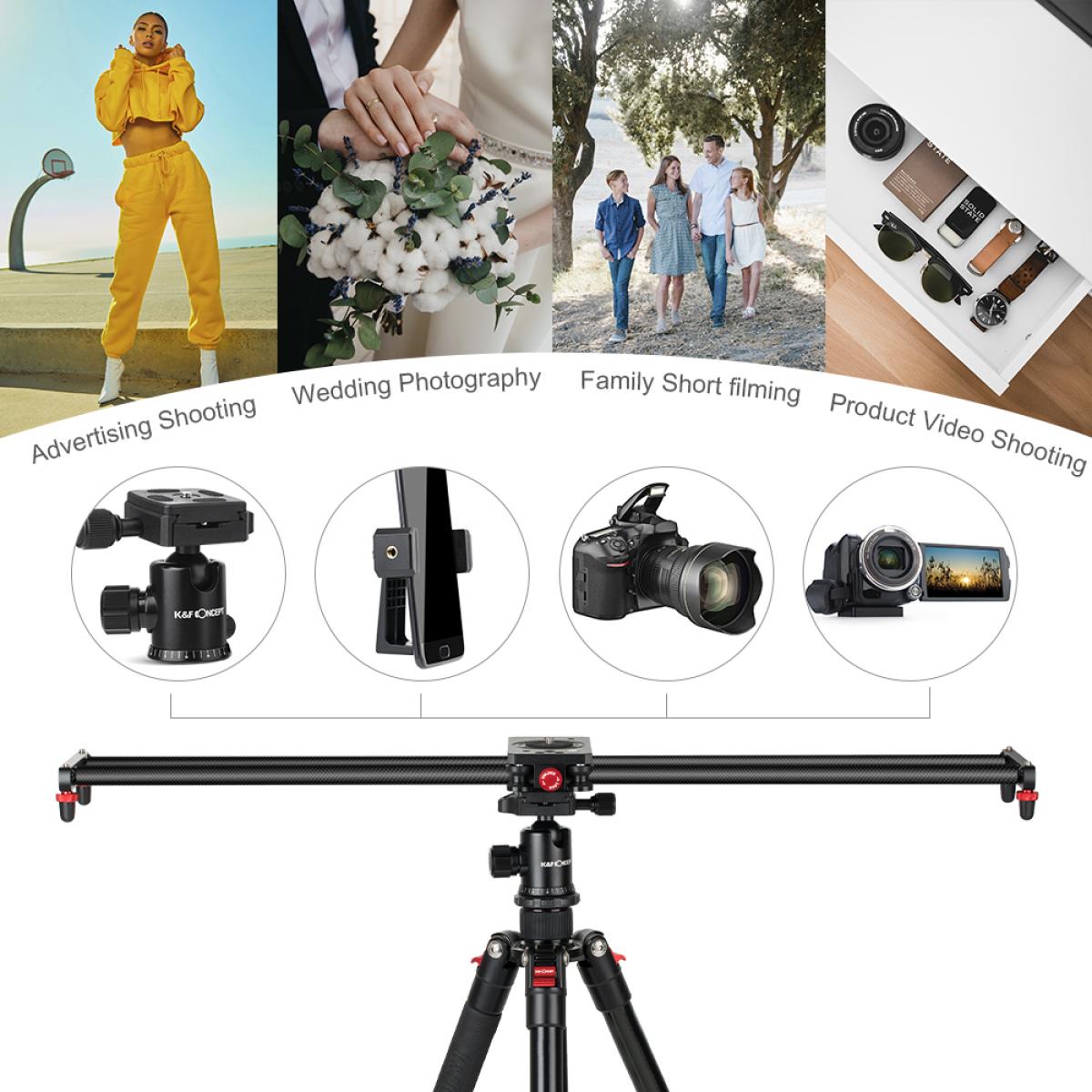 Camera Tripod Slider 80cm Carbon K&F Concept