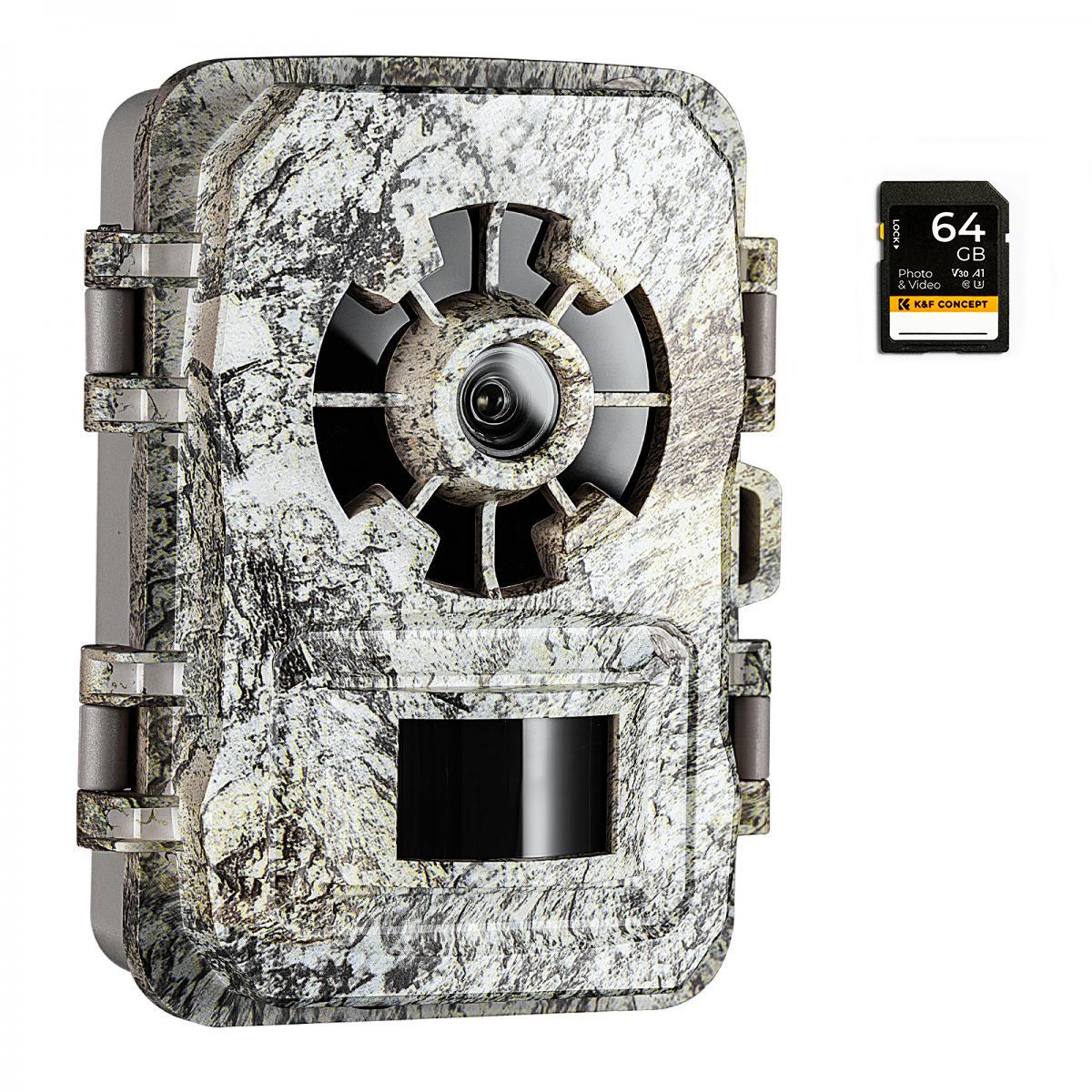 K&F CONCEPT 64GB 추적 카메라 메모리 카드 U3 V30 속도 최대 90MB/s, 디지털 카메라 및 SDXC 장치용 4K UHD