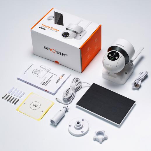 Security Camera Outdoor, Solar Wireless WiFi 360° PTZ Camera - KENTFAITH