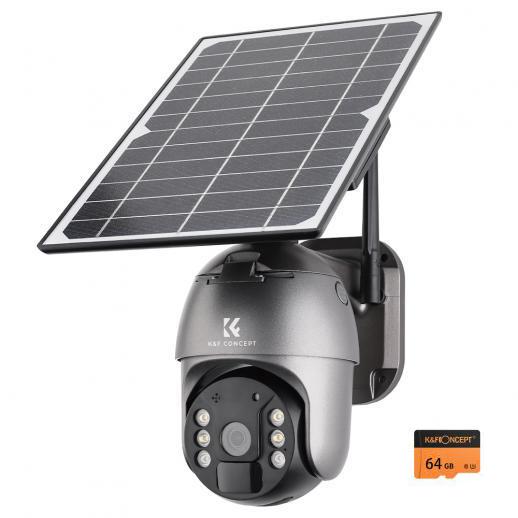 Outdoor 4G LTE Security Camera Wireless, Solar and Battery Powered, PIR Motion Detection Waterproof 1080P Infrared Night Vision, 2-Way Audio, with 64G Memory Card AU Power Plug
