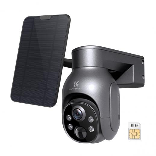 K&F CONCEPT OutdoorSecurity Camera Solar 4G camera LTE Wireless PIR sensor humano + AI detecção humana, versão Schwarz EU