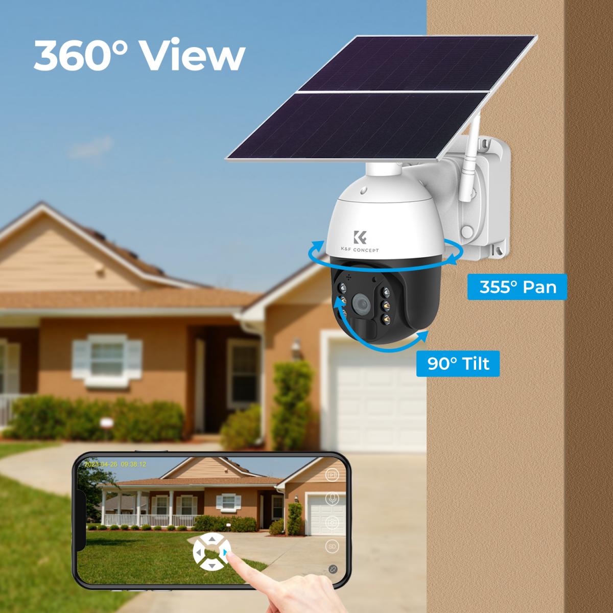 Continuous Recording Solar Camera 24*7 4G 2-Way K&F Concept - KENTFAITH