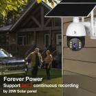 24*7 Continuous Recording 4G Solar Security Camera System 4G Wireless LTE cctv Solar Camera PIR Human Sensor + 2-Way Audio Built-in Battery 28800mAh 2K Infrared Night Vision 20m/66ft EU Version