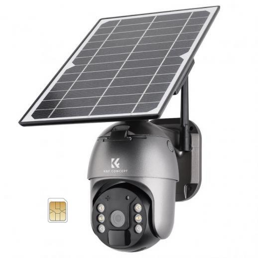 Câmera de vigilância 4G LTE com cartão SIM, câmera de segurança sem fio solar e a bateria para uso externo, visão noturna infravermelha 2K